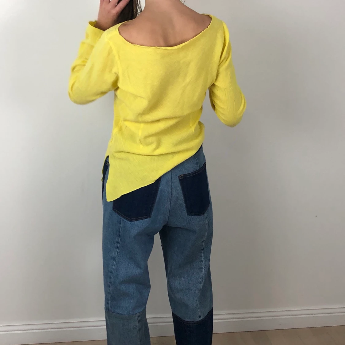 asymmetrisk gul top - 91