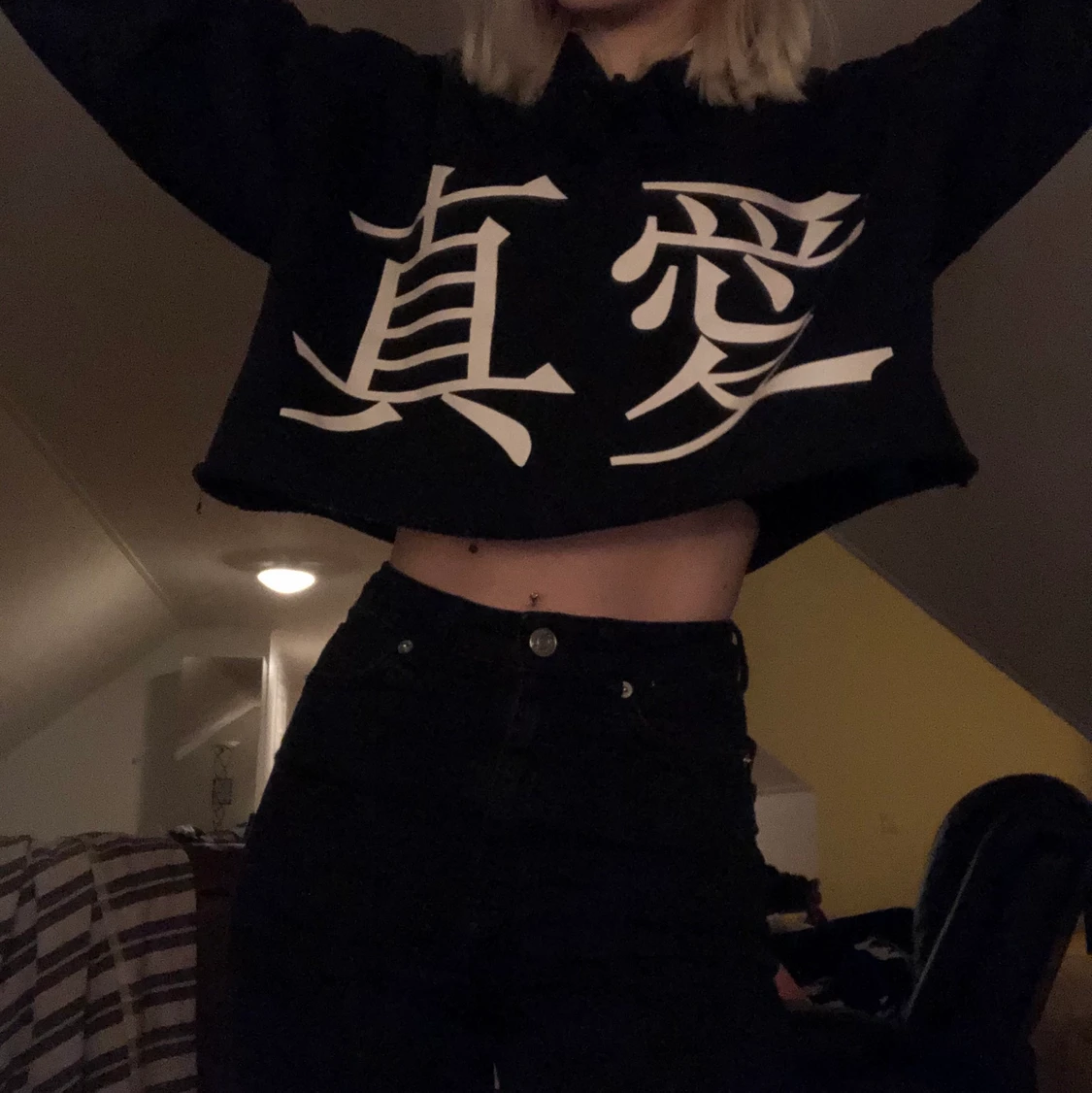 Croppad hoddie  - 90