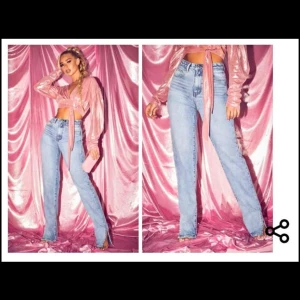 Prettylittlething jeans  - Super fina och sköna jeans med slits, från prettylittlething. Storlek 34 (S). Endast provade, lappen är kvar.💞 