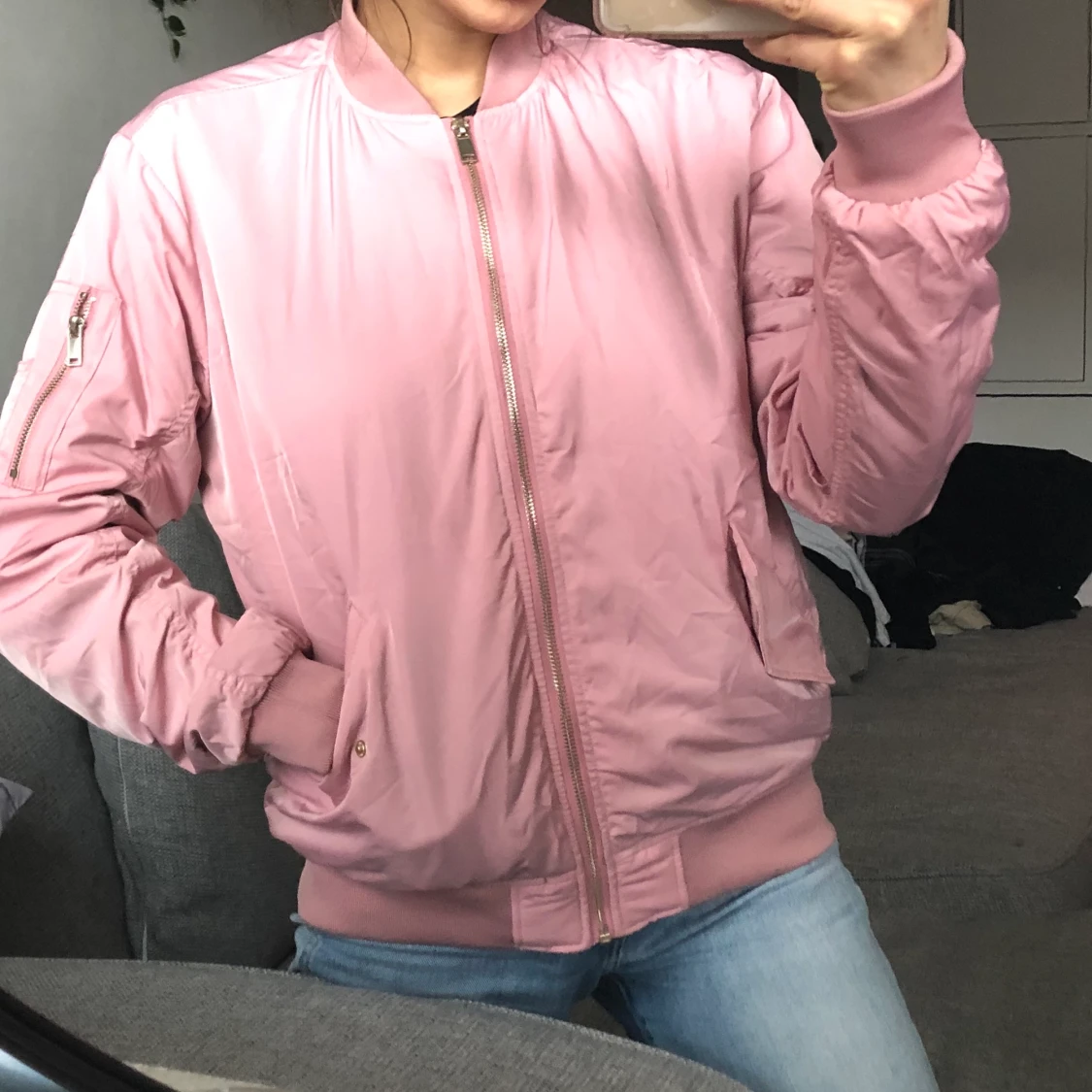 Ljusrosa bomberjacka - 90