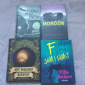 Böker - Väldigt bra böker, har själv läst alla. Ifall du vill veta handlingen fåt du googla. 1 för 20, alla för 60. 