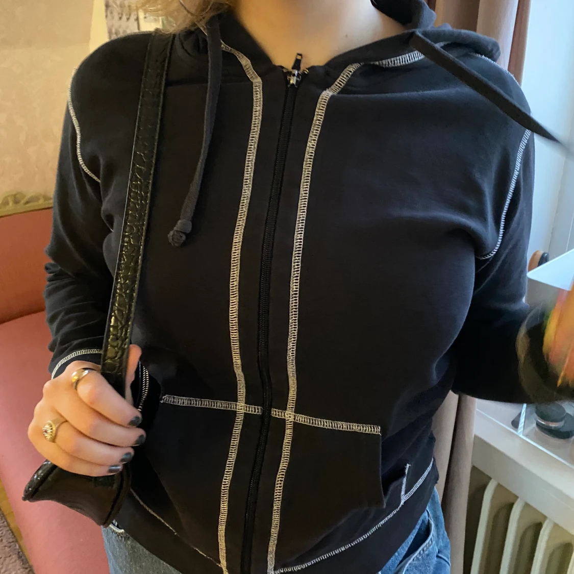 Trendig kofta med sömmar utanpå - 90