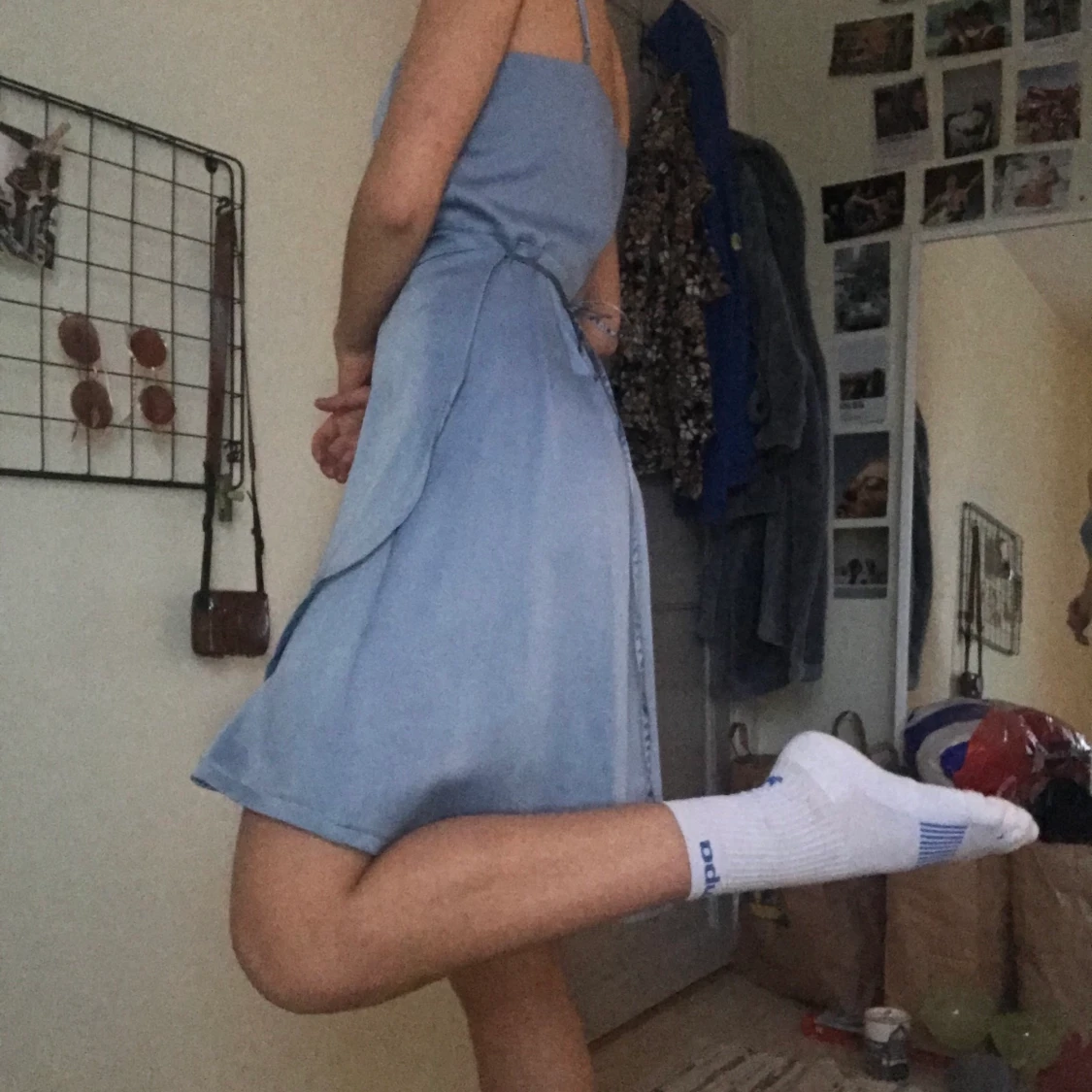 Himmelsblå knytklänning - 90