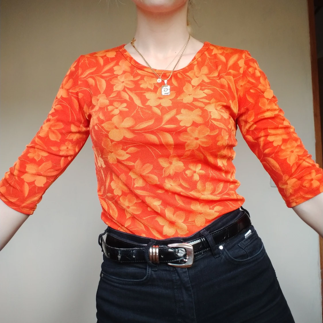 Tropical Long SLEEVE vintage top - 90