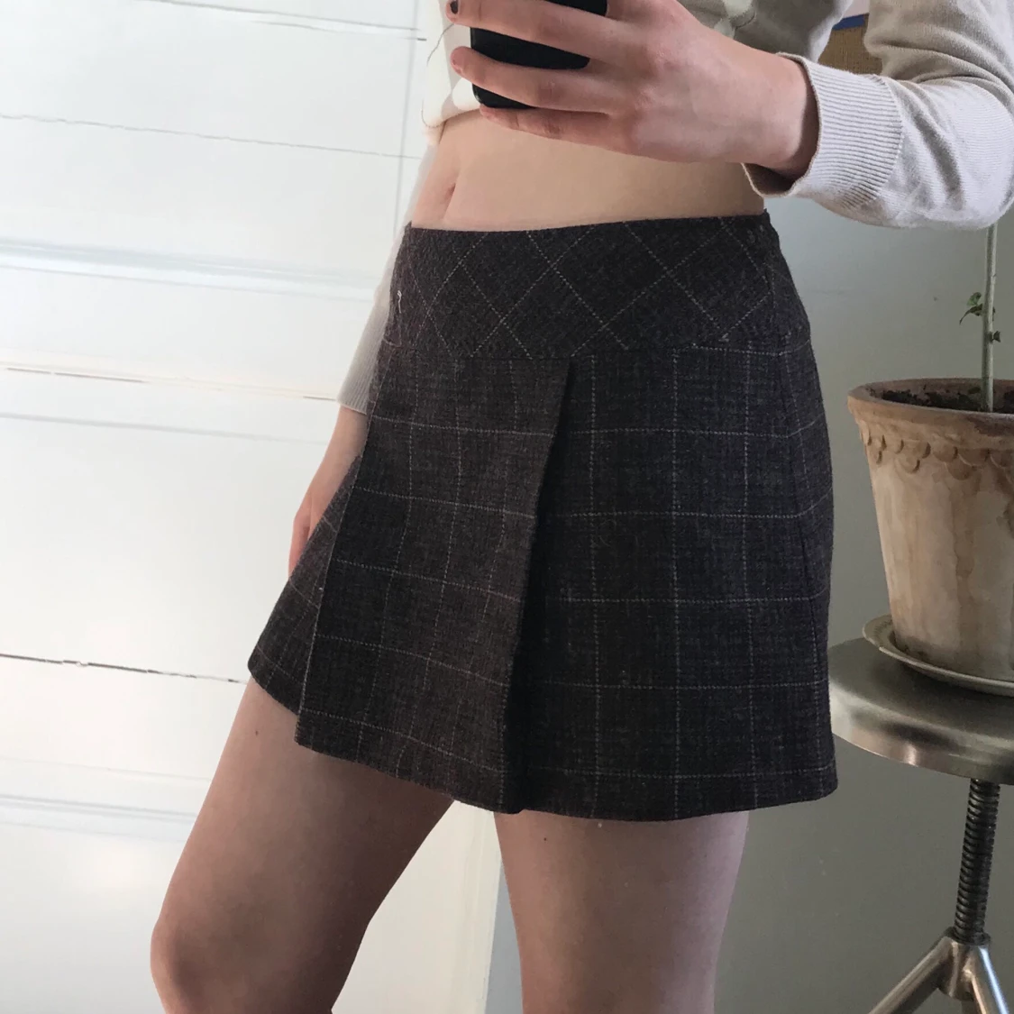 Vinröd rutig kjol❤️ - 90