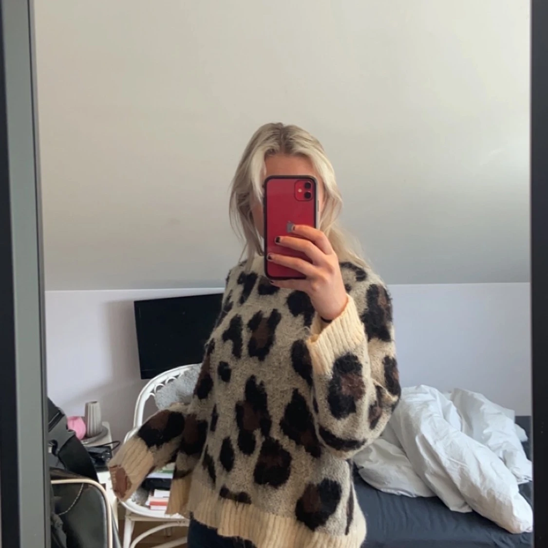 Stickad leopardtröja - 90