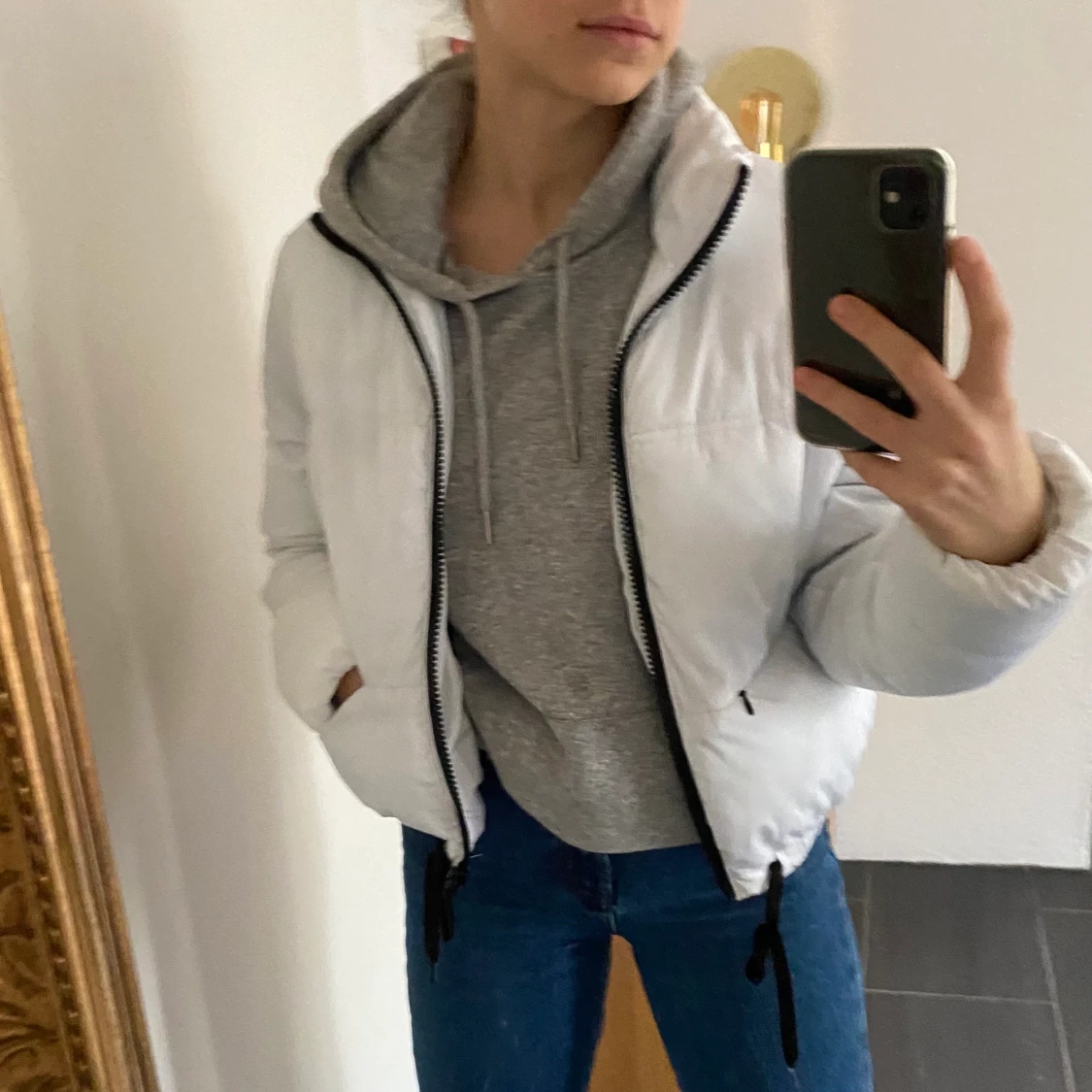 Vit pufferjacka  - 90