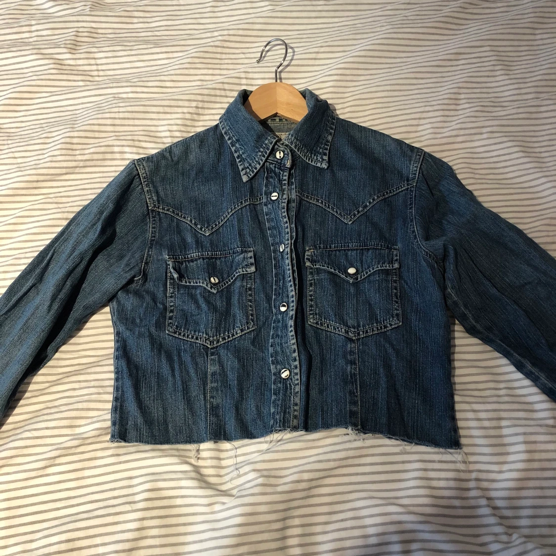 Cropped vintage jeansskjorta - 90