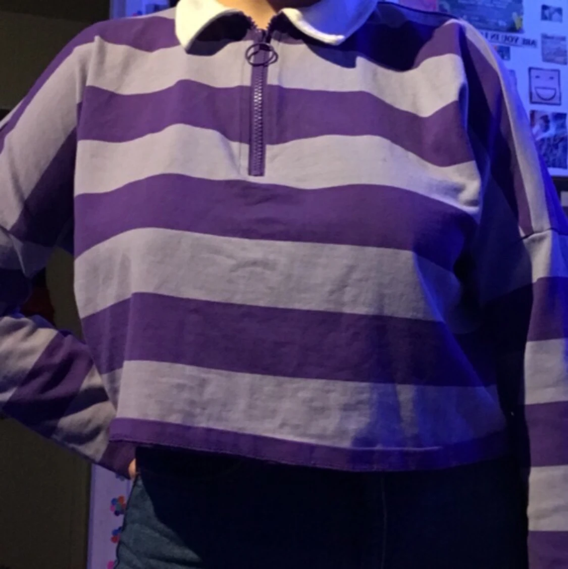 Lila randig tröja från monki  - 90