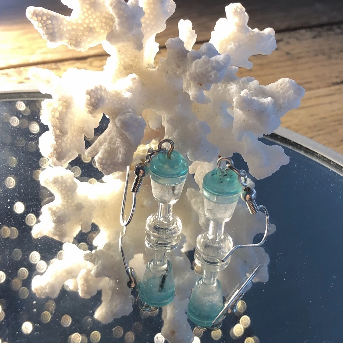 Lego örhängen med silver hänge - 90