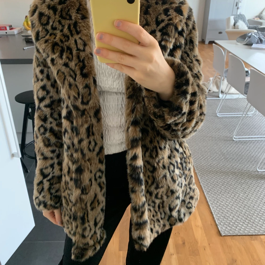Leopard pälsjacka 