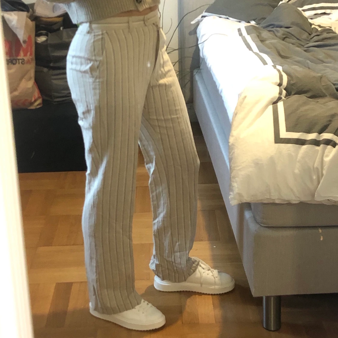 Randiga kostymbyxor - 90