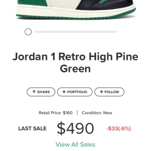 Jordan 1’s high retro pine green - Titta in min profil för orginal annonsen