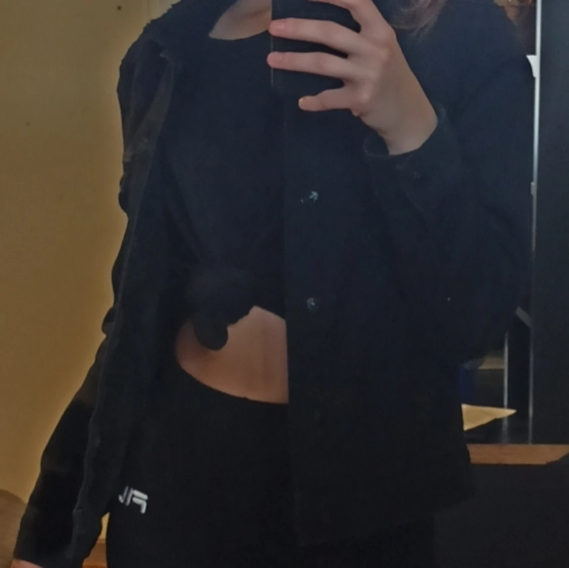 Svart jeans jacka med ull inutti