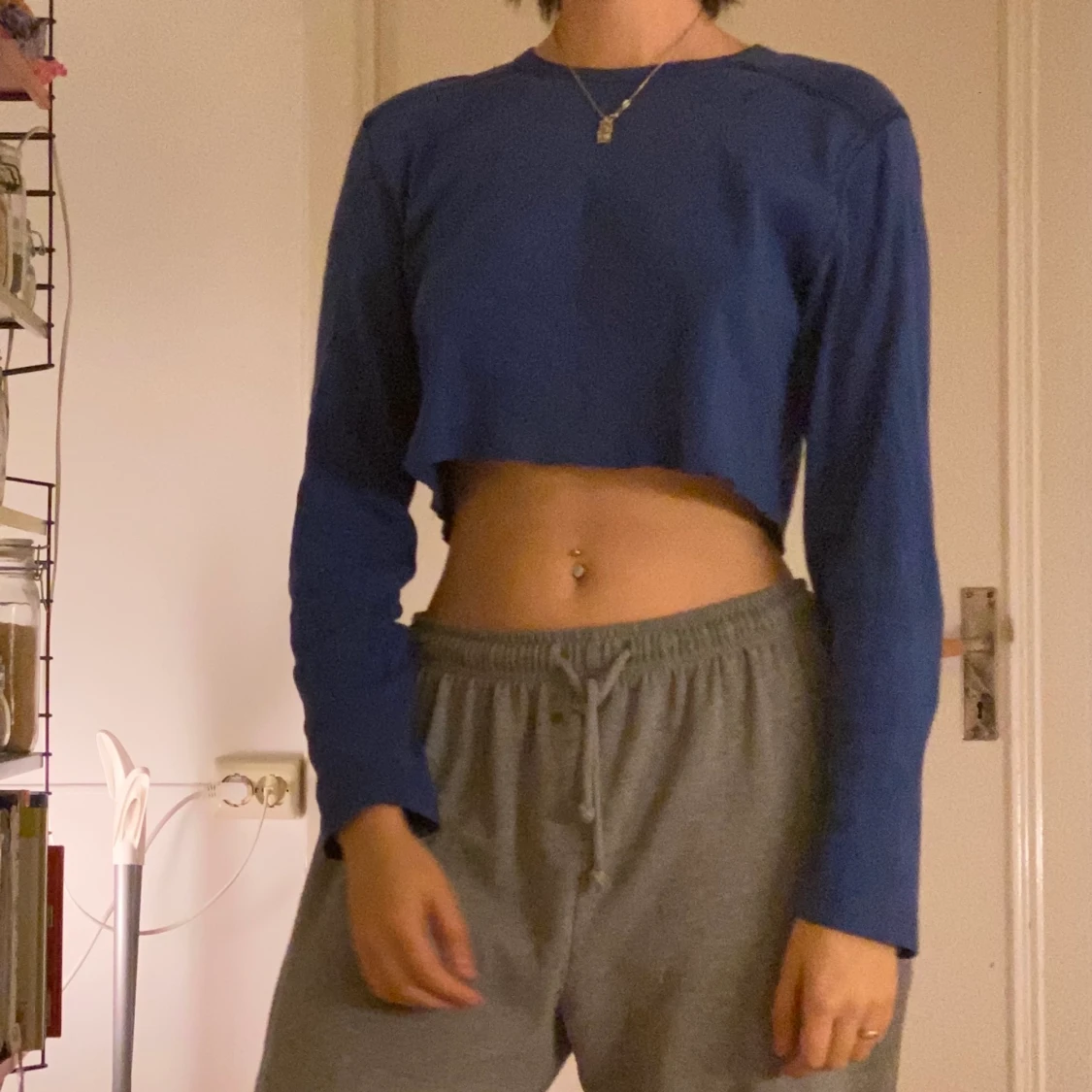 Blå långärmad - 90