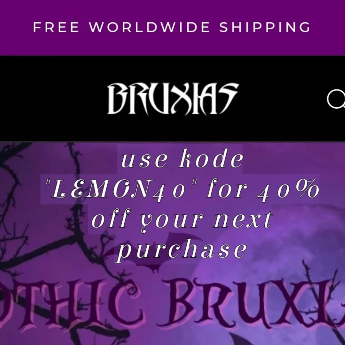 40% off code for Bruxias.com