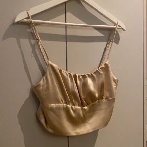 Söt zara topp - Jag säljer denna jätte söta guldiga toppen från zara. Använd fåtal gånger. Säljer pga av att jag inte använder den💛💛 200 pris kan diskuteras (inte i kommentarerna)