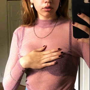  - Rosa/glittrig mesh tröja! Använd 1 gång💕💕