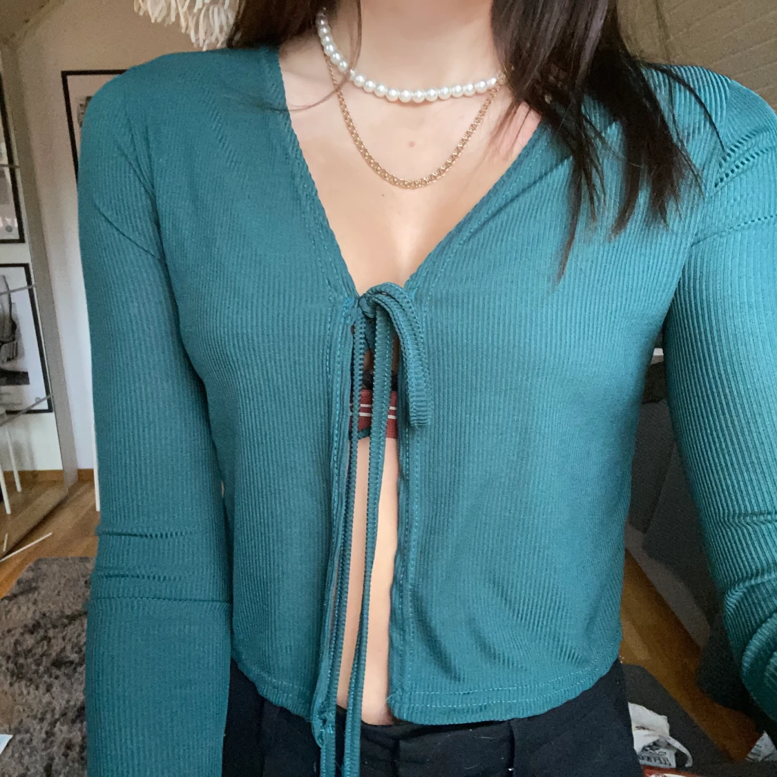 Tröja med knyte över brösten - 91