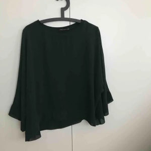  - Blus från Zara, transparenta ärmar. Svår att få färgen rättvis på bild men den är mossgrön! I priset ingår frakt!