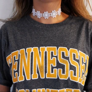 Tyg-halsband  - Egengjort halsband i bomulls-spets, ställbar storlek. 