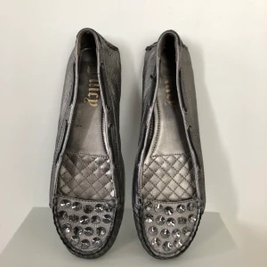 Juicy Couture flats - Silver leather flat shoes with crystals. Looks great with jeans