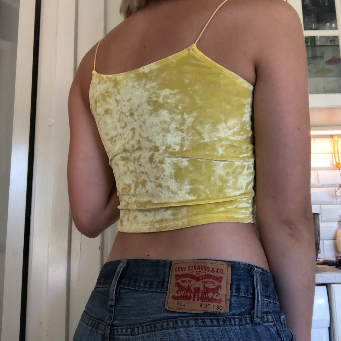 Crop top i Velour  - 90