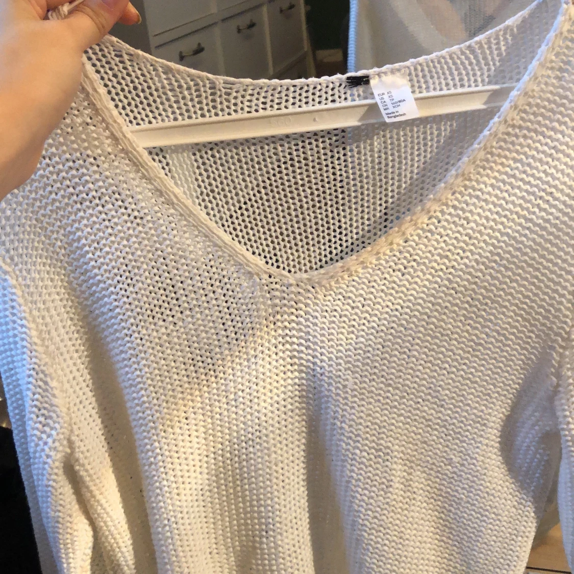 Stickad vit tröja - 91