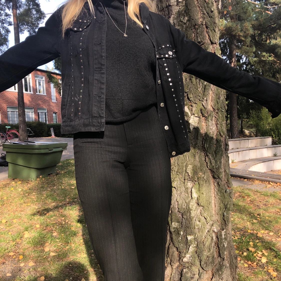 Svart jeansjacka - 90