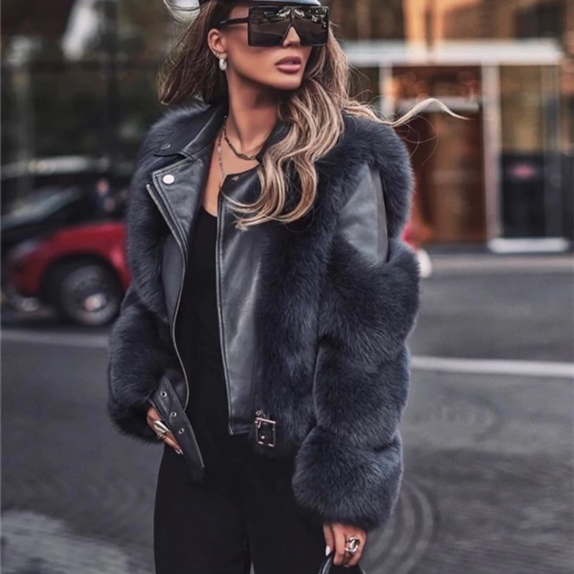 Äkta päls jacka  - 90