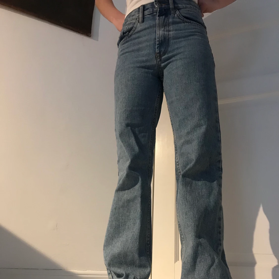 Trendiga breda jeans - 90