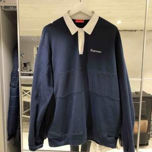 Supreme Navy ”Rugby” sweatshirt  Worn twice  Dropped by supreme in 2017