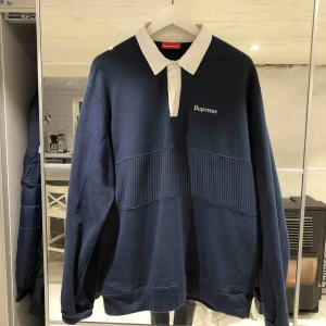  - Supreme Navy ”Rugby” sweatshirt  Worn twice  Dropped by supreme in 2017