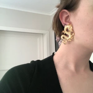 Örhängen - Coola örhängen, guld drake. Säljs för de aldrig använts
