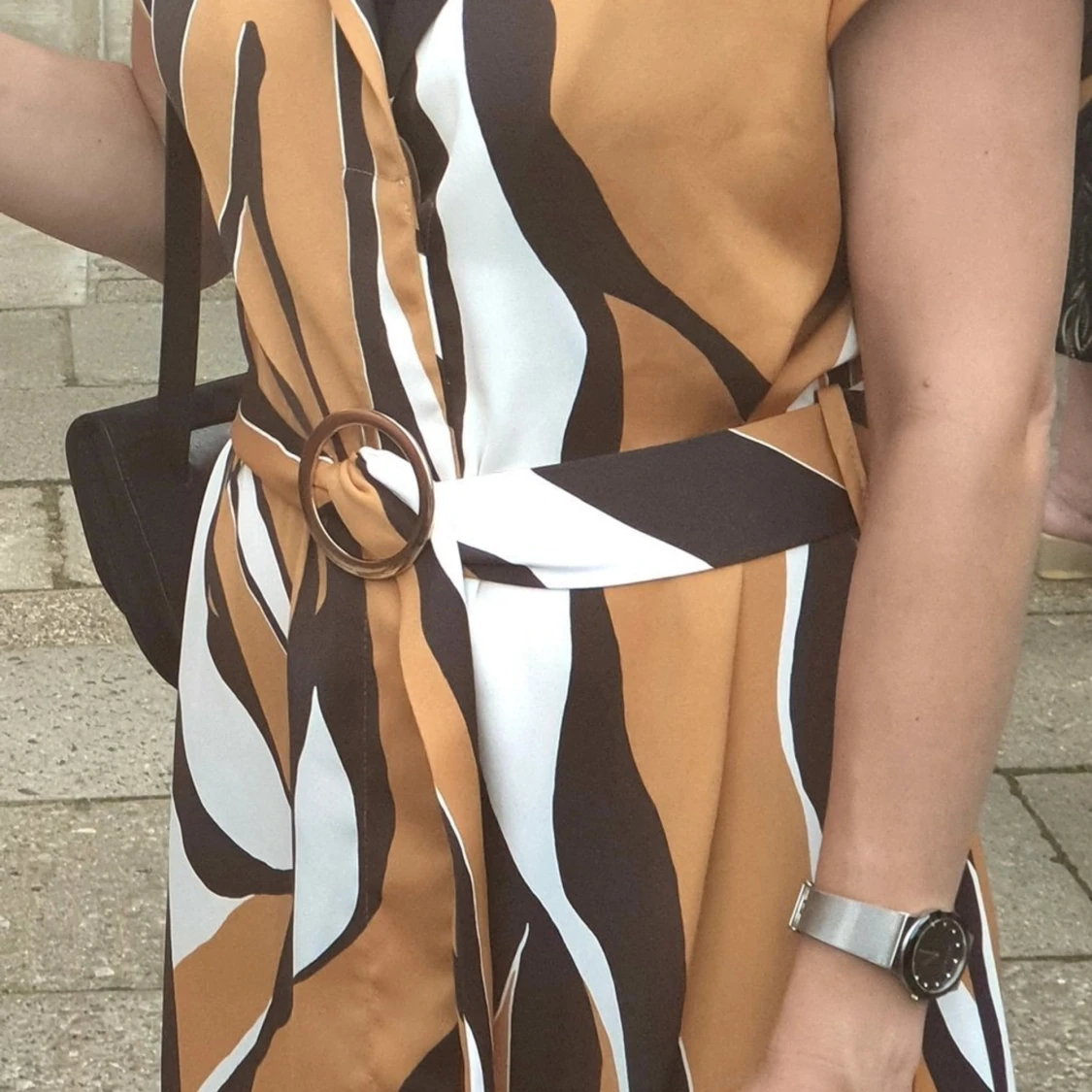 River Island str 8 Beige zebra print mid - 90