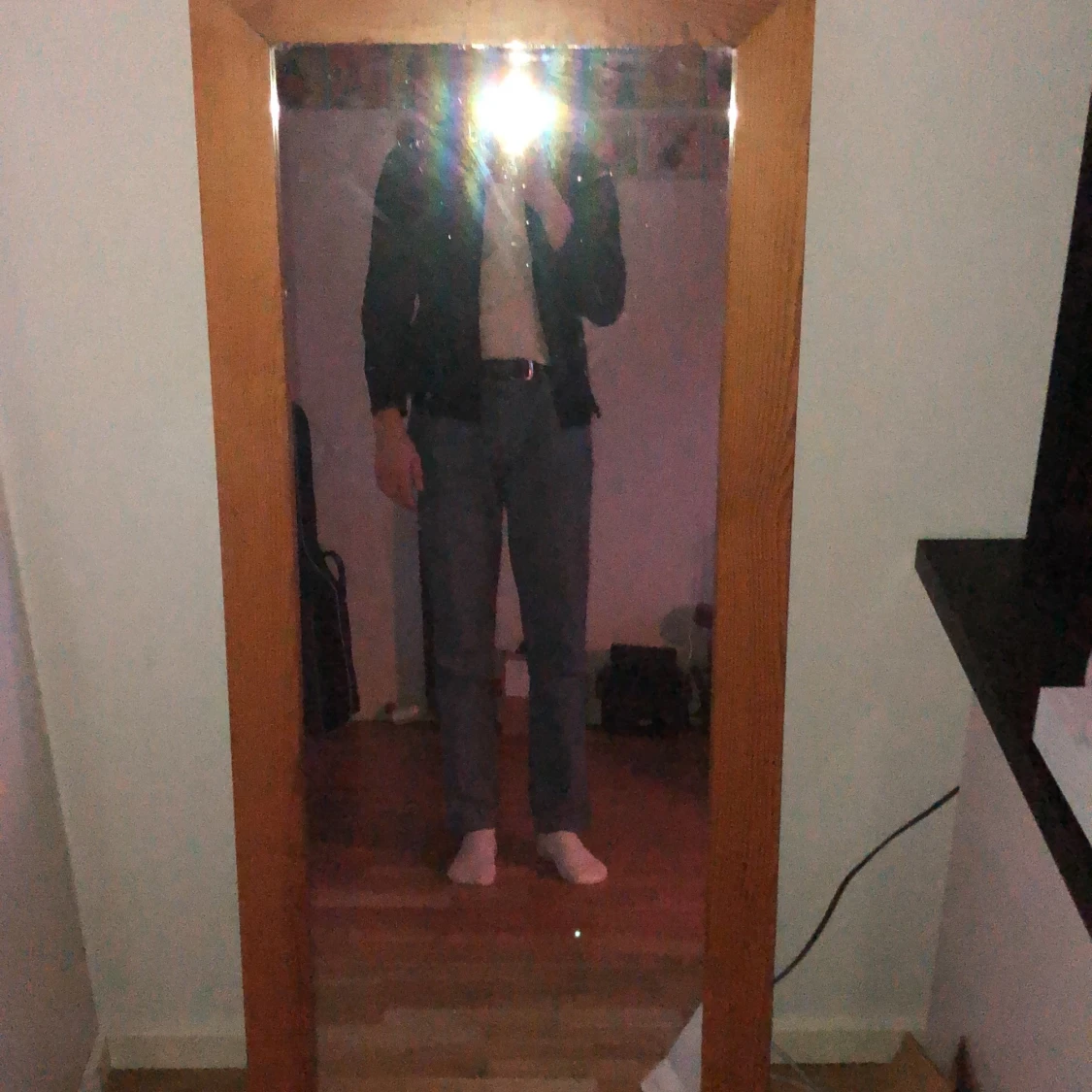 Mörkblå flanellskjorta - 90