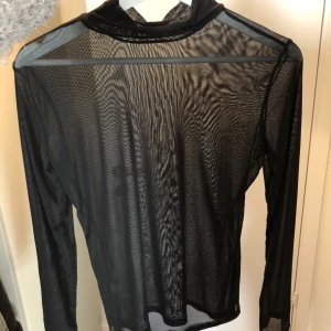Meshtopp - Svart topp i mesh med liten markerad halskrage. Vet ej märke. Aldrig använd.