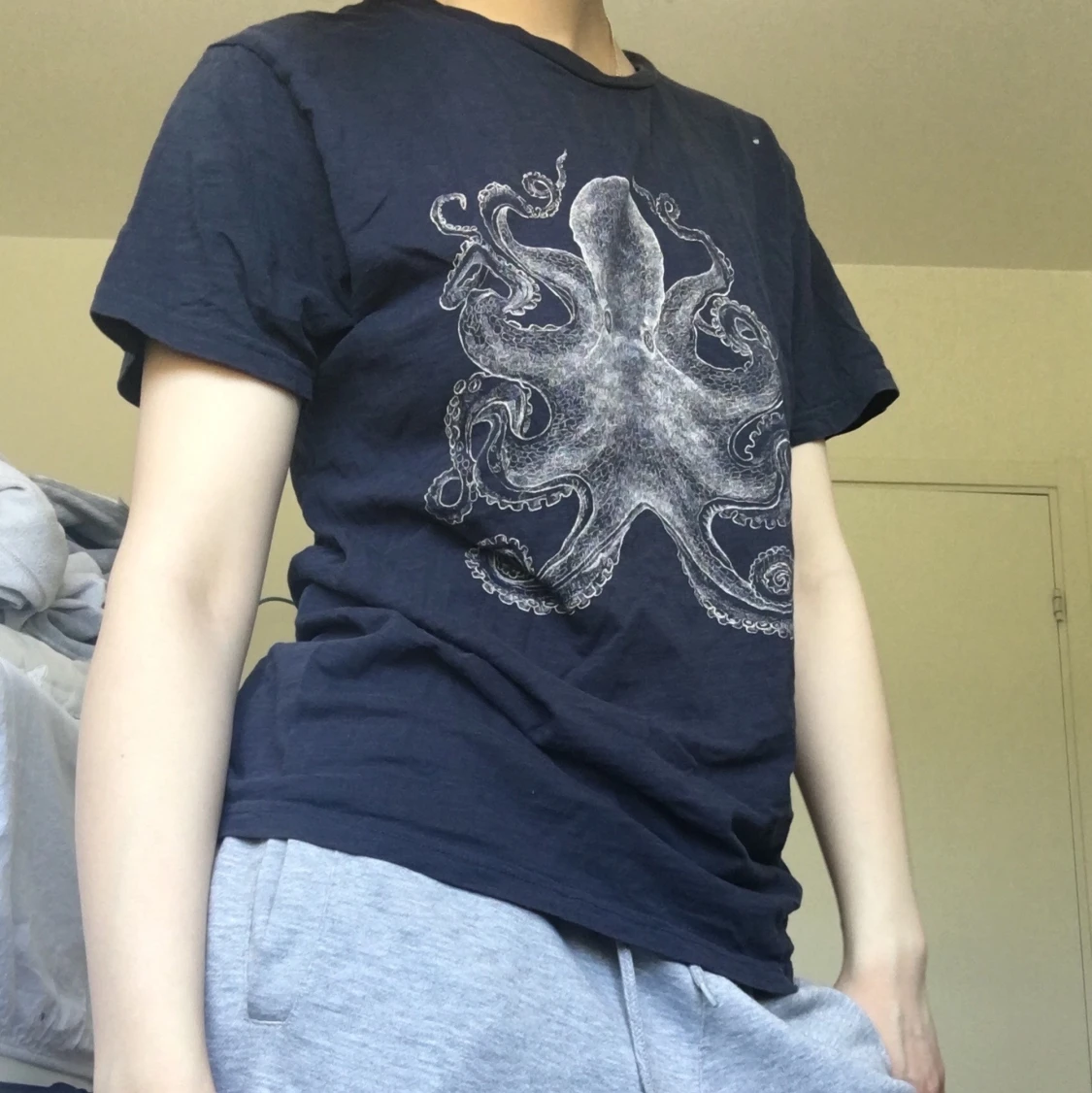 T-shirt med bläckfisk tryck - 90