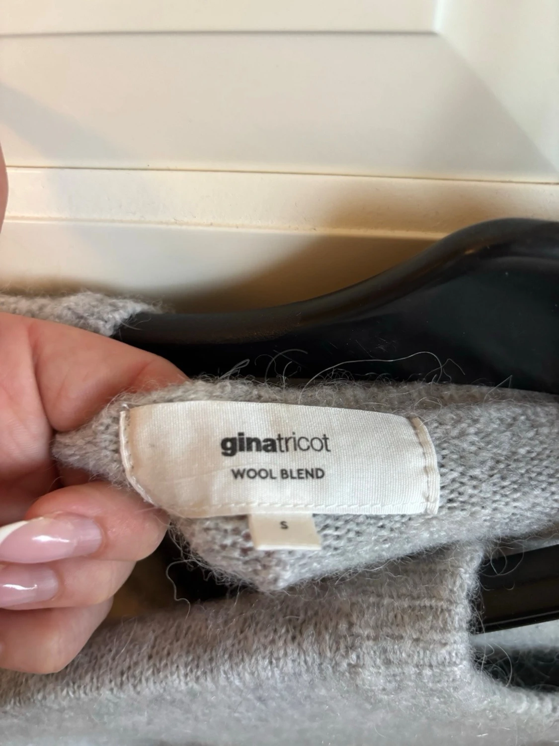 Grå omlottopp i ullmix Gina Tricot - 1