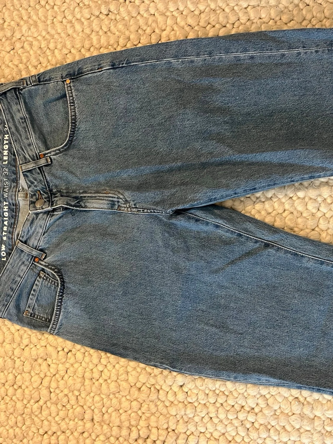 Blå low straight jeans waist 32/34 - 1