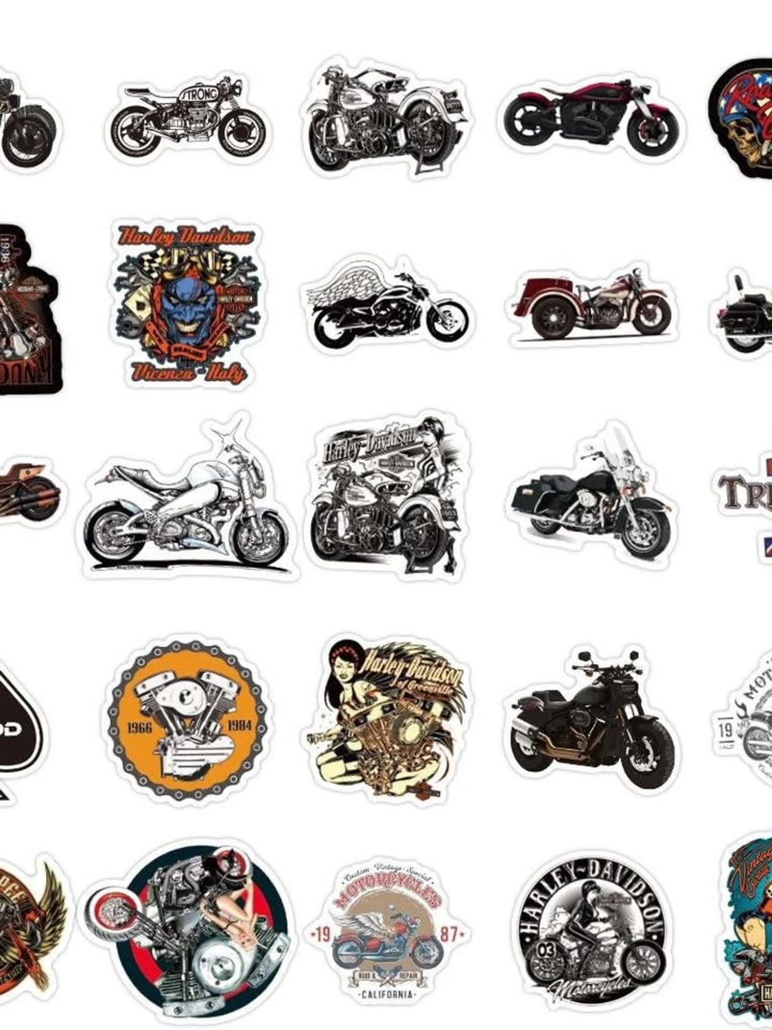 50st Harley motorcyklar klistermärken  - 2