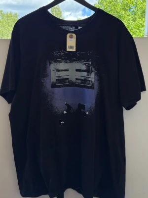 Svart t-shirt med grafiskt tryck - Svart Billie Eilish t-shirt med ett stort tryck av albumet”hit me hard and soft”  i vitt och blått på bröstet. T-shirten har rund hals och korta ärmar. Den är aldrig använd! 