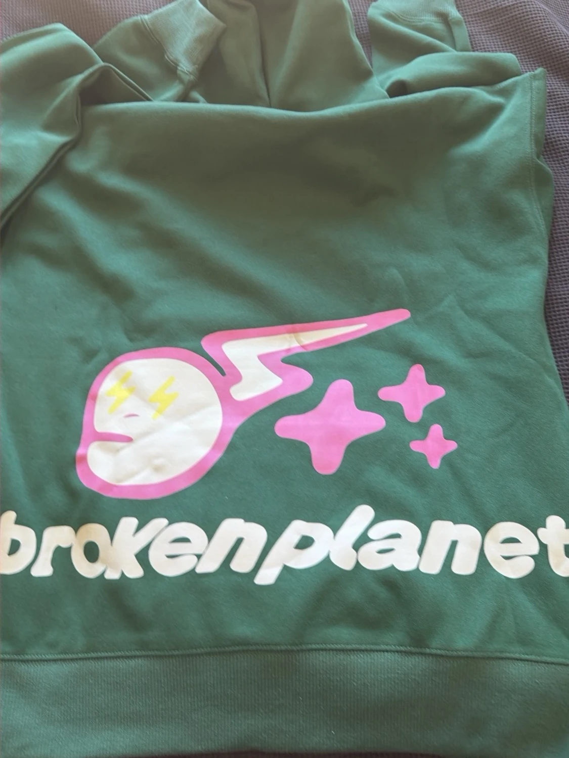 Grön hoodie Broken Planet speed of light - 1