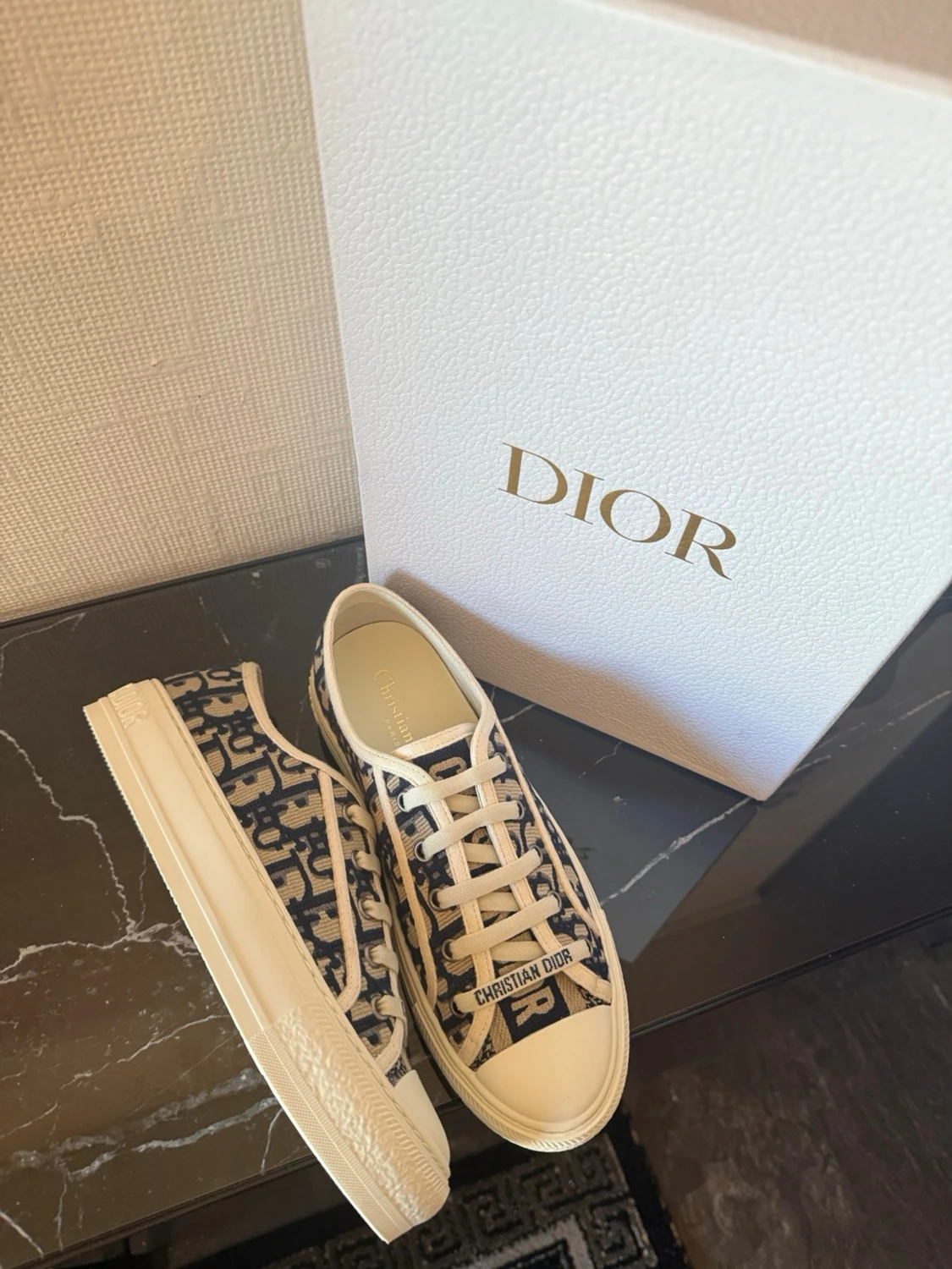 Dior Oblique sneakers i blått och vitt - 3