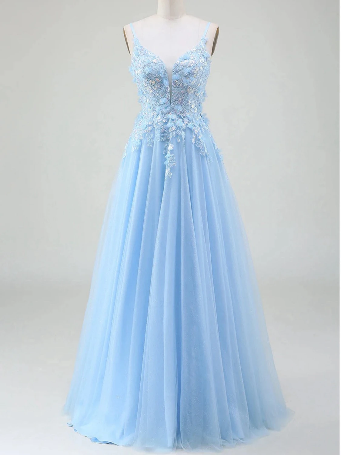 Ljusblå balklänning