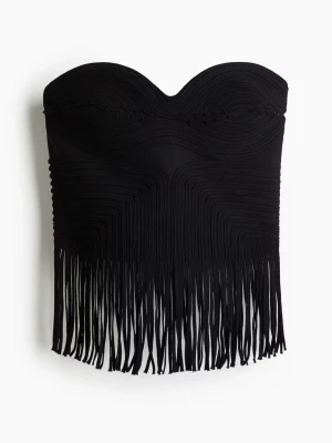 Svart tubtopp med fransar - Oanvänd med prislapp kvar