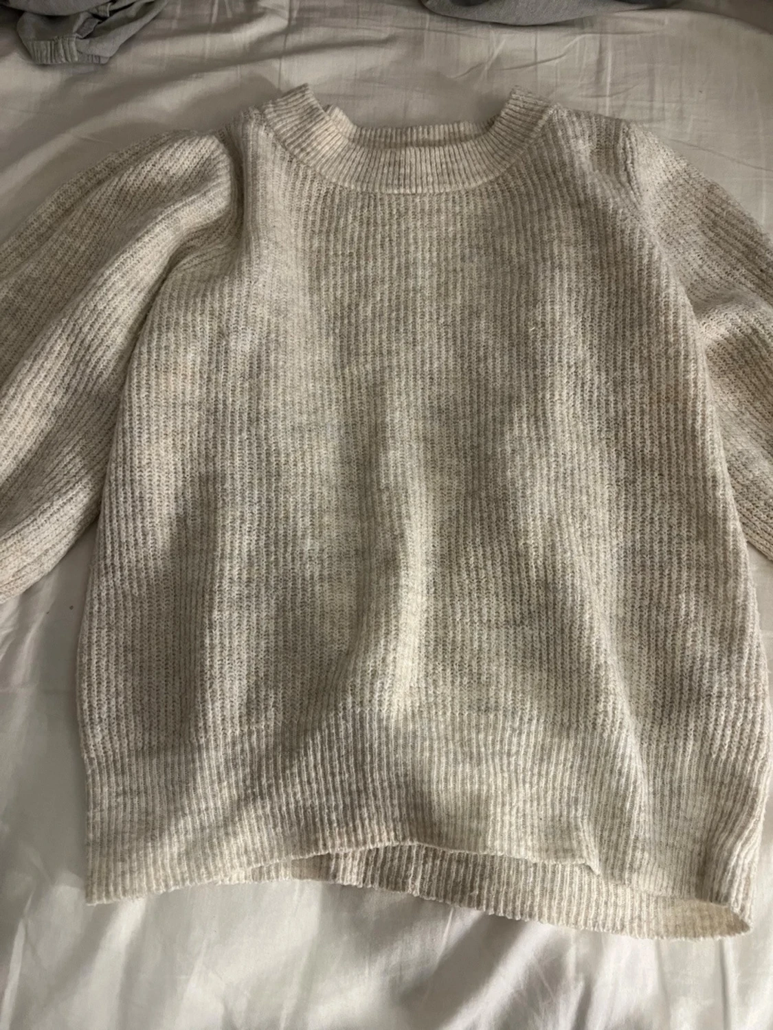 Beige oversized stickad tröja - 1