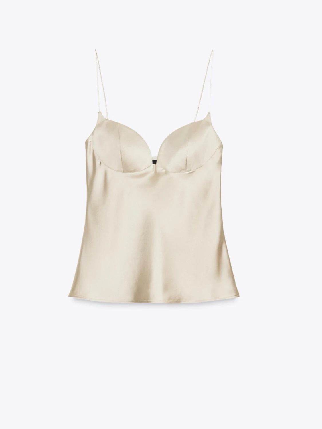 Champagnefärgad satinlinnetopp Zara