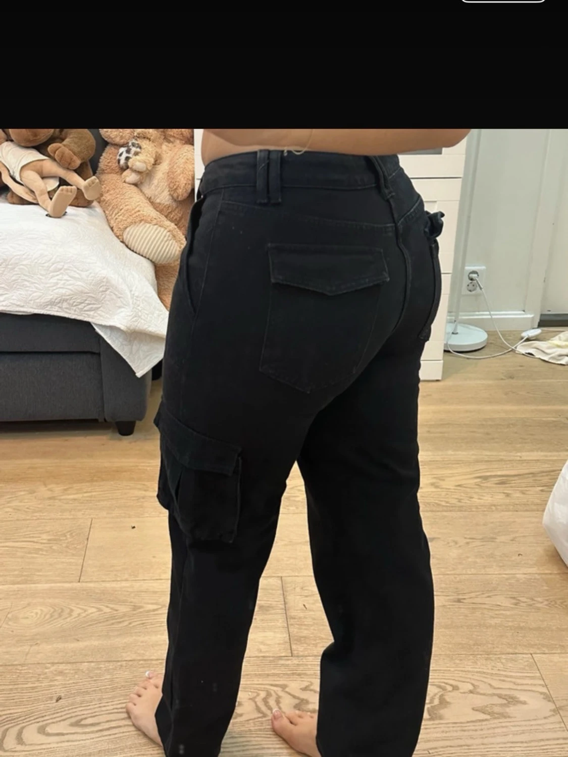 Svarta Cargo byxor  - 1