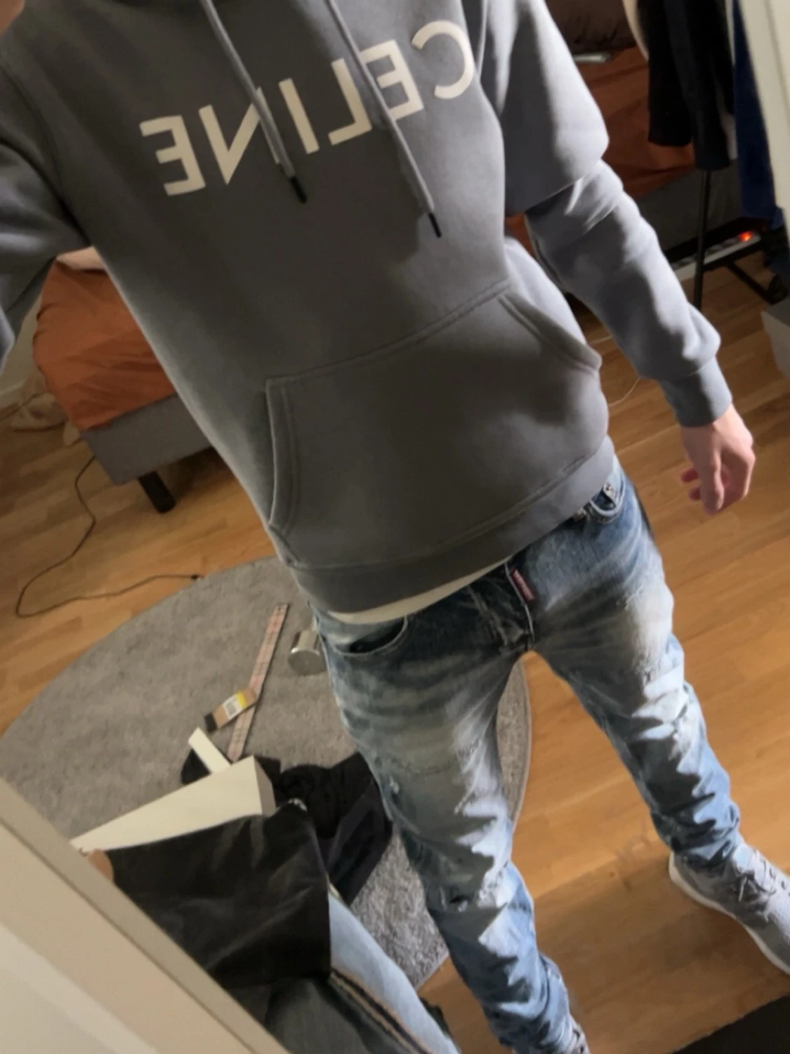 Blå slitna jeans från Dsquared2